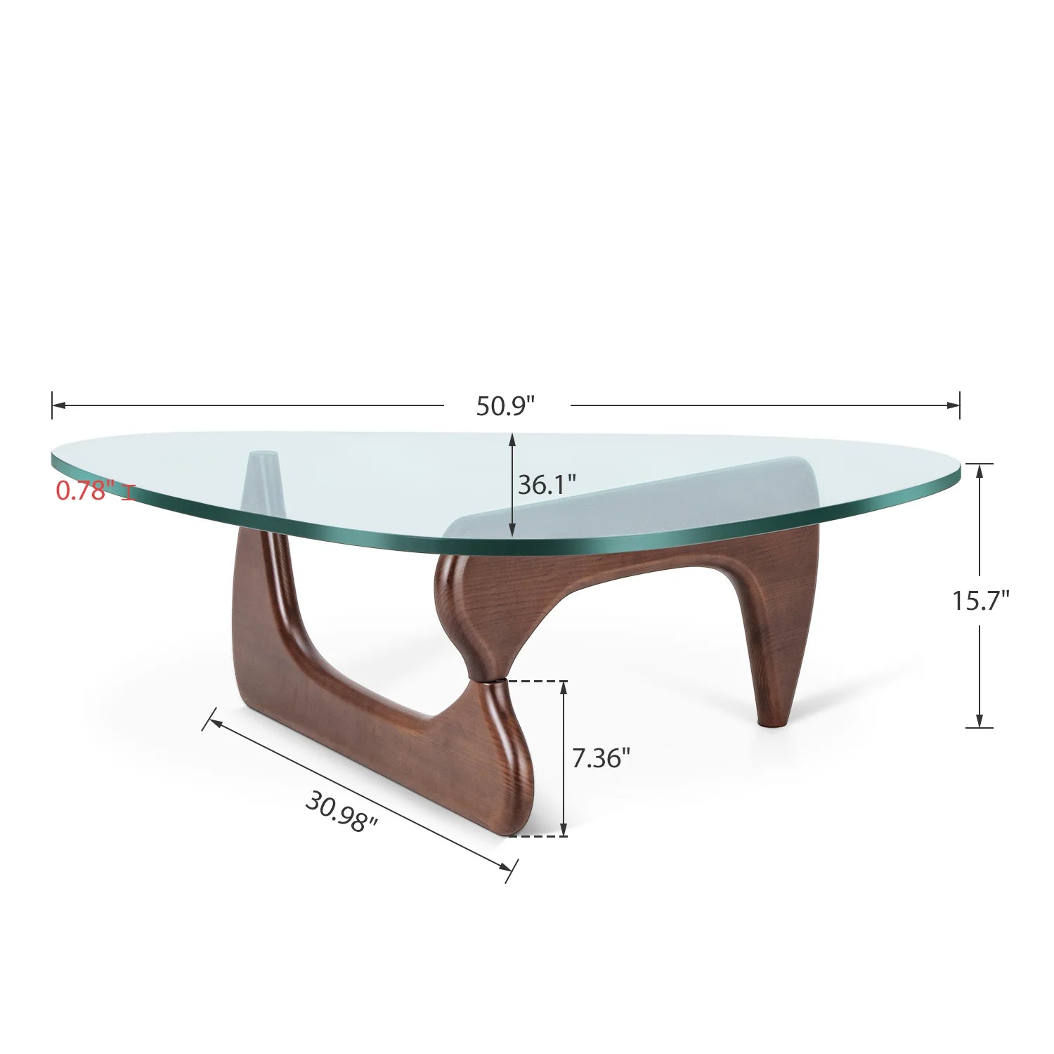 Triangle Glass Coffee Table