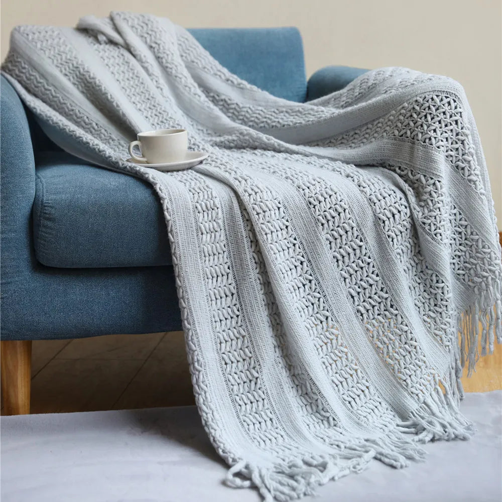 Crochet Blanket with Tassels