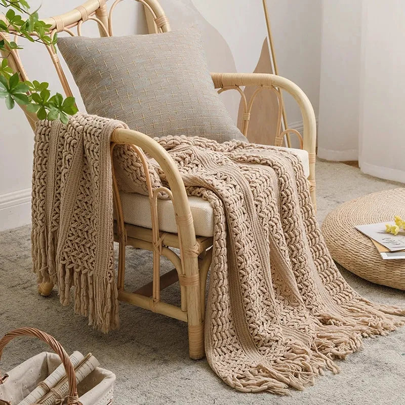 Crochet Blanket with Tassels