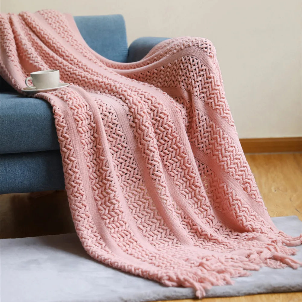 Crochet Blanket with Tassels