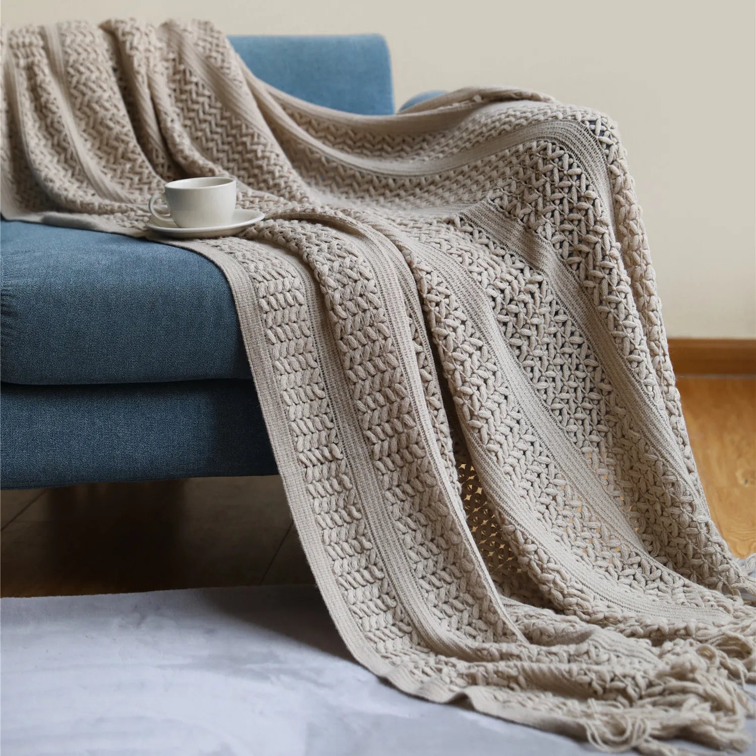 Crochet Blanket with Tassels